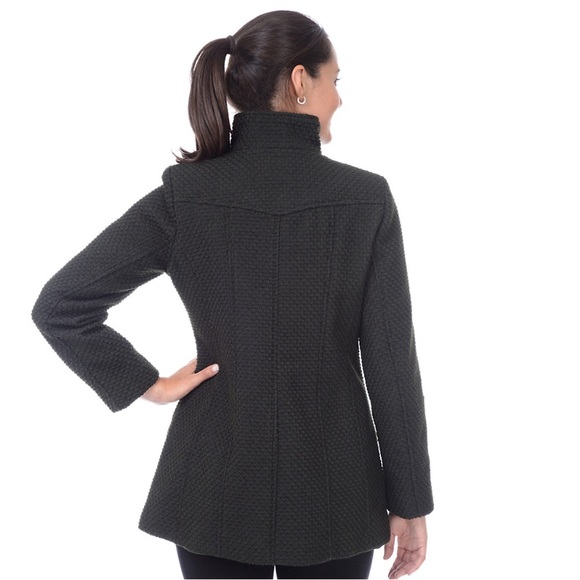 Apt. 9 Womens Boucle' Double Breasted Military Jacket Black Plus Size 1X - Picture 2 of 16